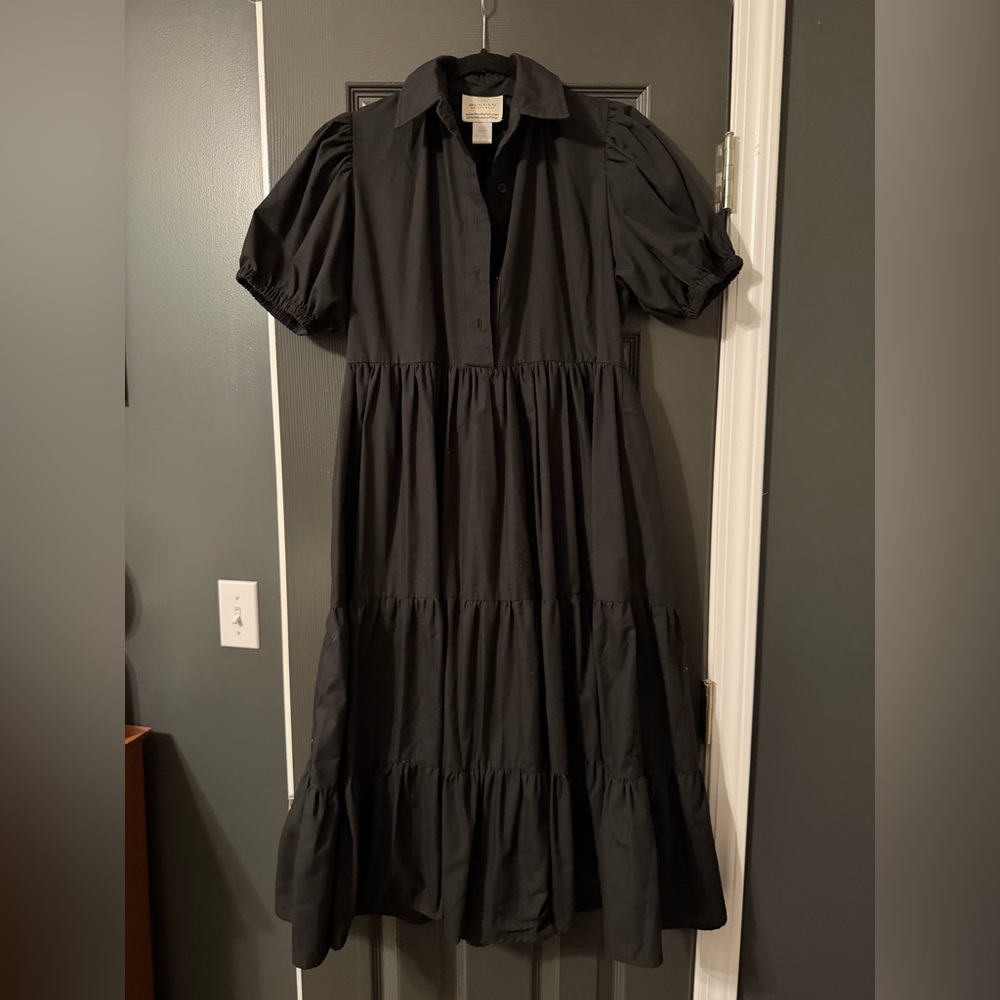 lululemon athletica Elegant Black Tiered Maxi Dress